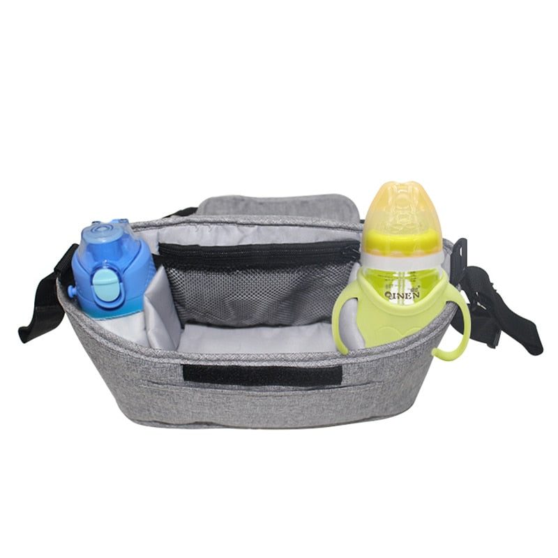 Borsa Organizer per Passeggino con Porta Bicchieri e Copertura – Accessorio Invernale Pratico per Bambini