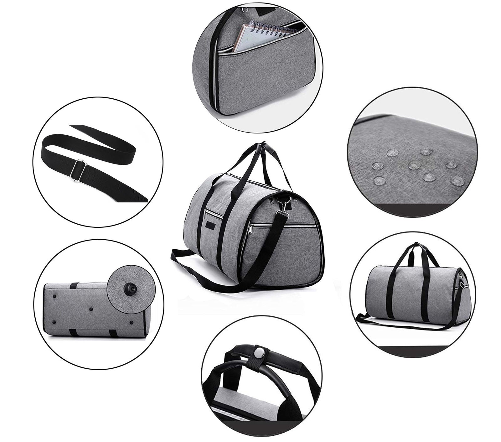 Borsa da Viaggio Impermeabile 2 in 1 – Porta Abiti e Borsone Grande da Cabina per Uomo e Donna