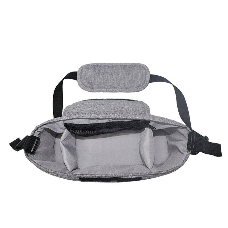 Borsa Organizer per Passeggino con Porta Bicchieri e Copertura – Accessorio Invernale Pratico per Bambini