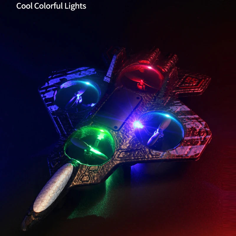 Caccia telecomandato per bambini Elicottero volante RC Hobby Jet Aereo 2.4G Stunt Foam Fighter Giocattolo Aereo Drone con luce