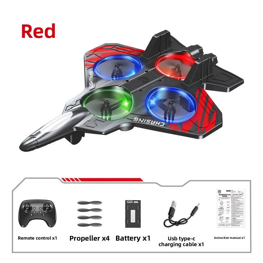 Caccia telecomandato per bambini Elicottero volante RC Hobby Jet Aereo 2.4G Stunt Foam Fighter Giocattolo Aereo Drone con luce
