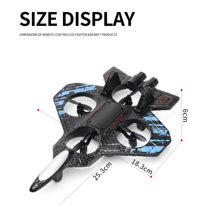 Caccia telecomandato per bambini Elicottero volante RC Hobby Jet Aereo 2.4G Stunt Foam Fighter Giocattolo Aereo Drone con luce