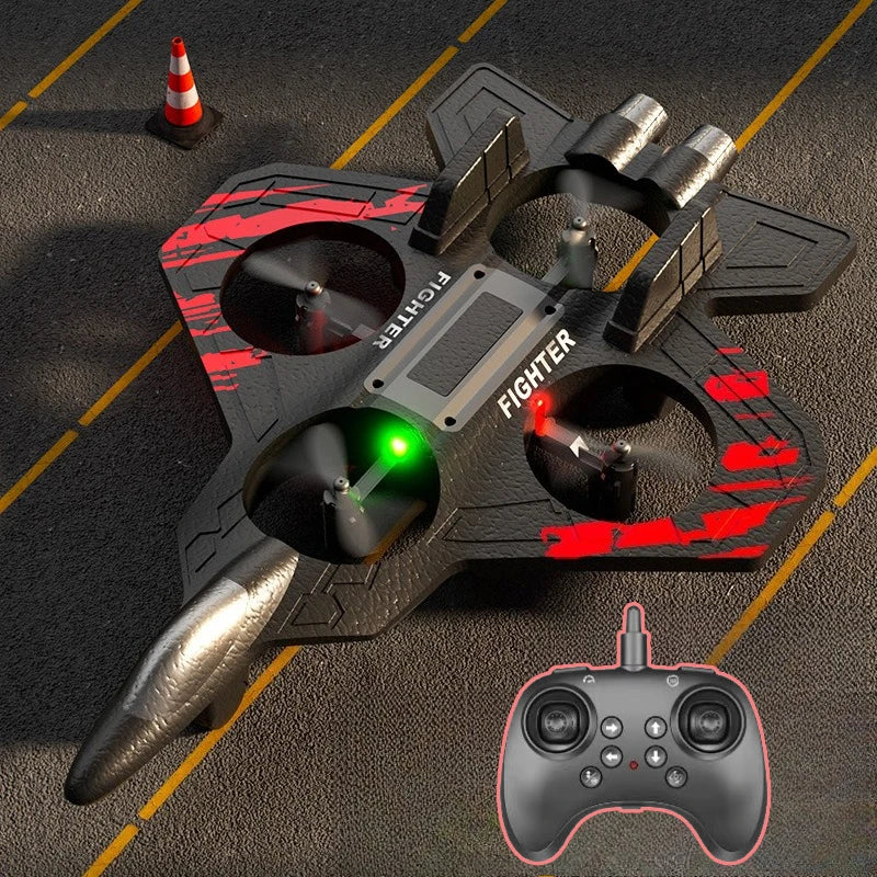 Caccia telecomandato per bambini Elicottero volante RC Hobby Jet Aereo 2.4G Stunt Foam Fighter Giocattolo Aereo Drone con luce